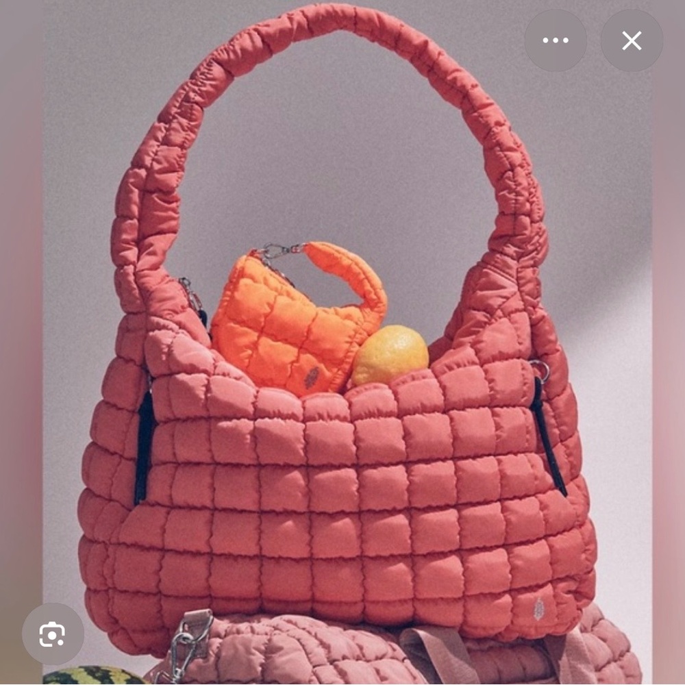 NWT FP Movement by Free People Quilted Carryall Bag in Coral